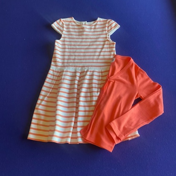 Petit Bateau (Luxury Brand) Dress And Sweater Set Girls Size 10 - Picture 1 of 6